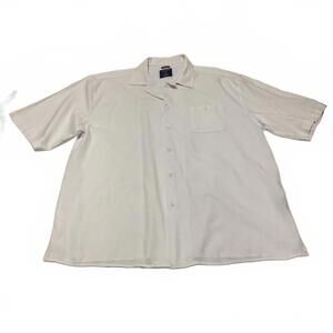 Vtg 90s Trust Men's 3X White Linen Rayon Short Sleeve  Casual Beach 3XL Shirt